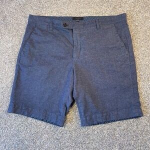 Ted Baker London Men's Shorts 36 Blue Micro Dot Flat Front Chino Casual Dress